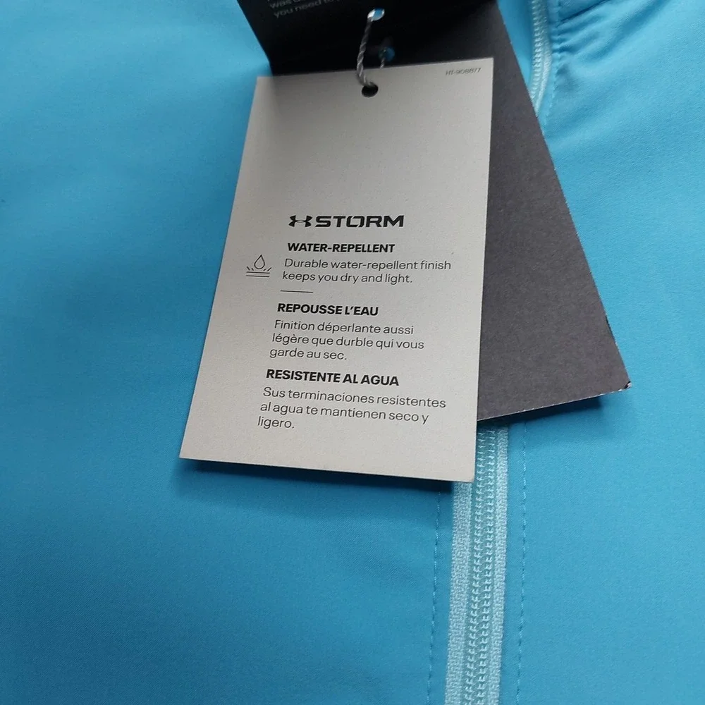 Under Armour Storm Golf Pullover Large Half Zip Short Sleeve Top Light Blue